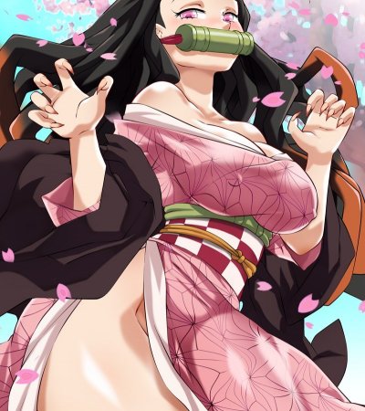 Nezuko Sensualizing in Kimono